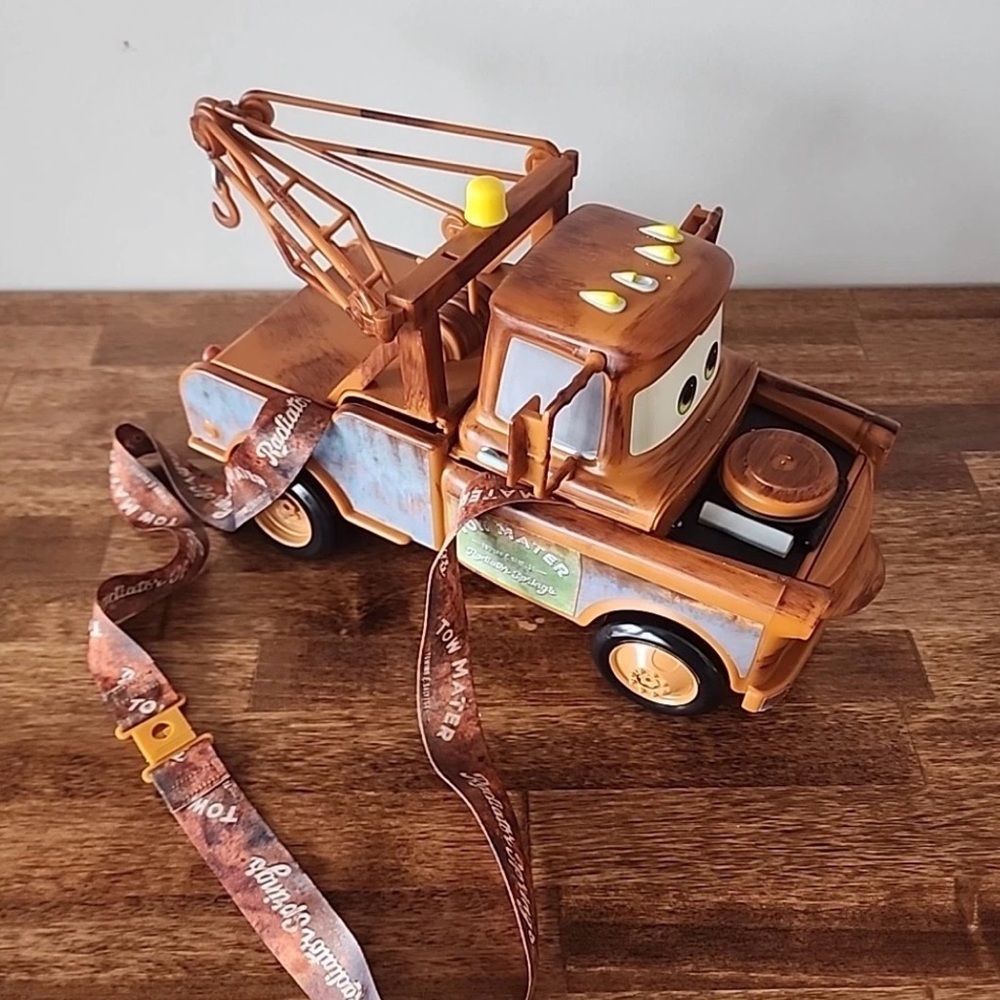 Tow Truck Toy with Brown and Blue Design
